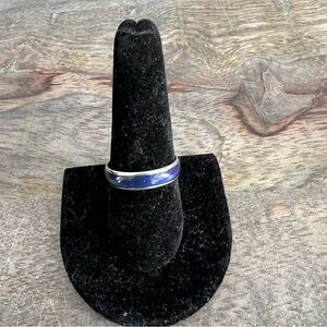 🍭6/$30 Vibrant navy / royal blue and silver ring band - size 10.5